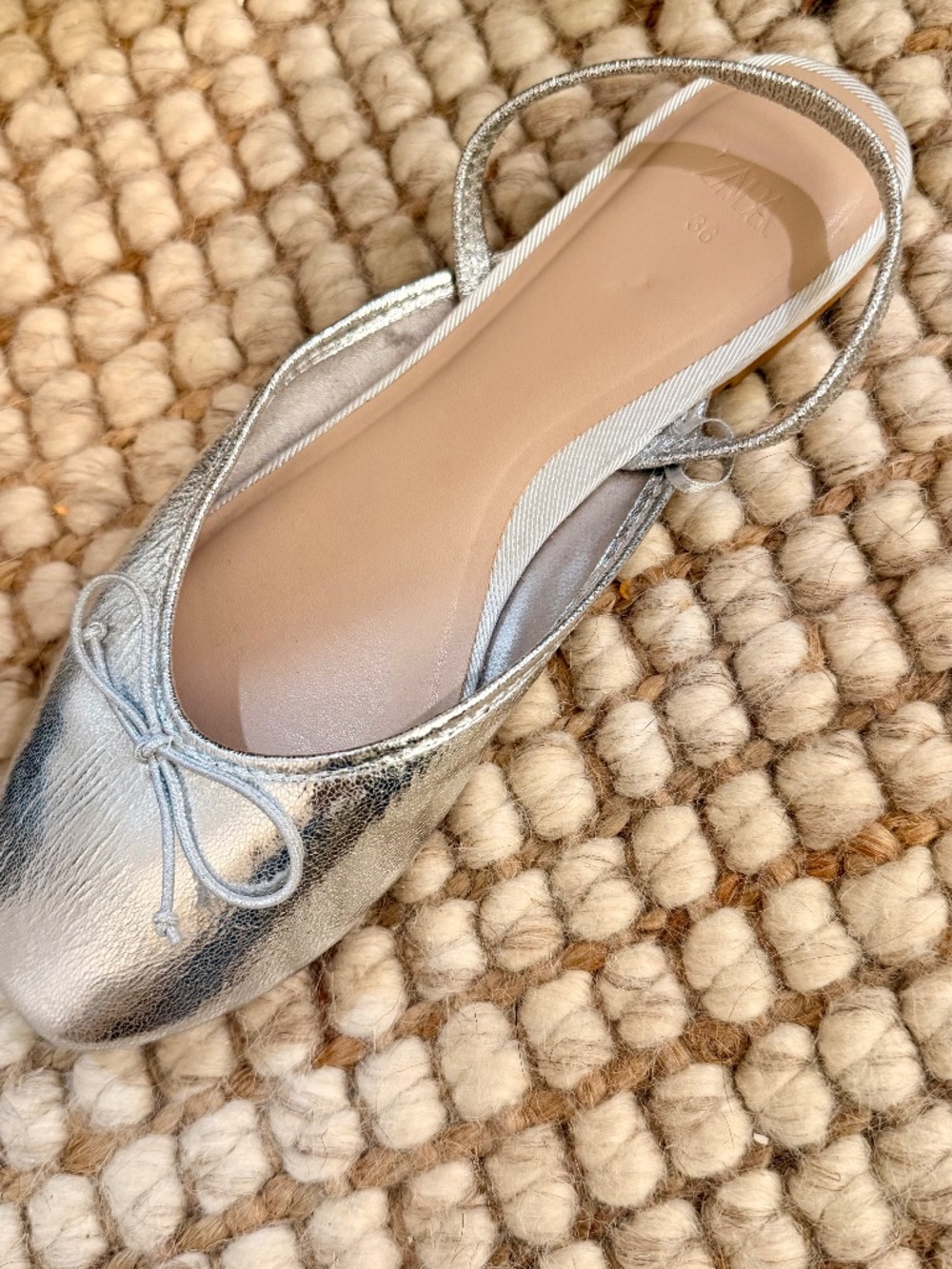 Zara Silver Mules
